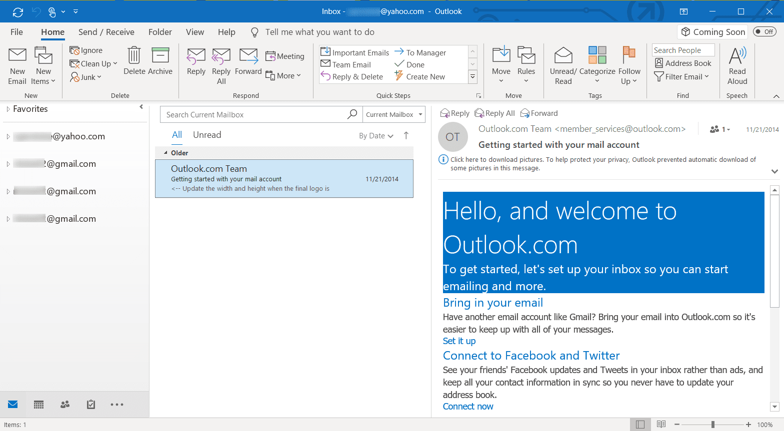 switch inbox in outlook 2016 for mac